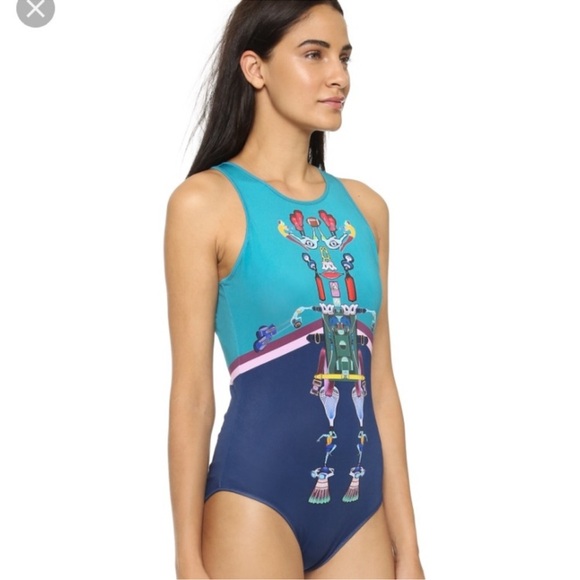 MARY KATRANTZOU x Adidas Teal Bodysuit Size XS Limited Edition Collaboration - Picture 10 of 10